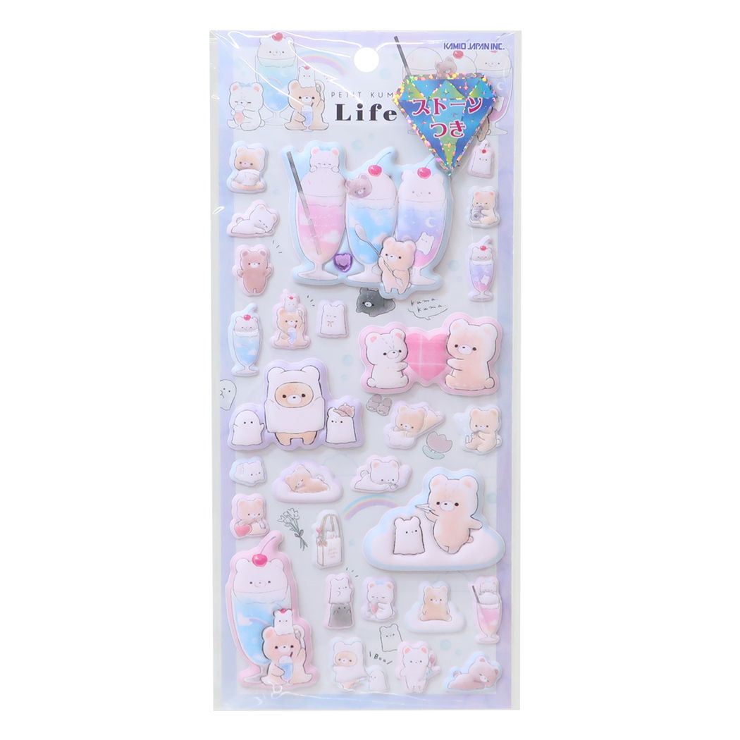 シールシート スーパーもっちりシール PETIT KUMA LIFE カミオジャパン