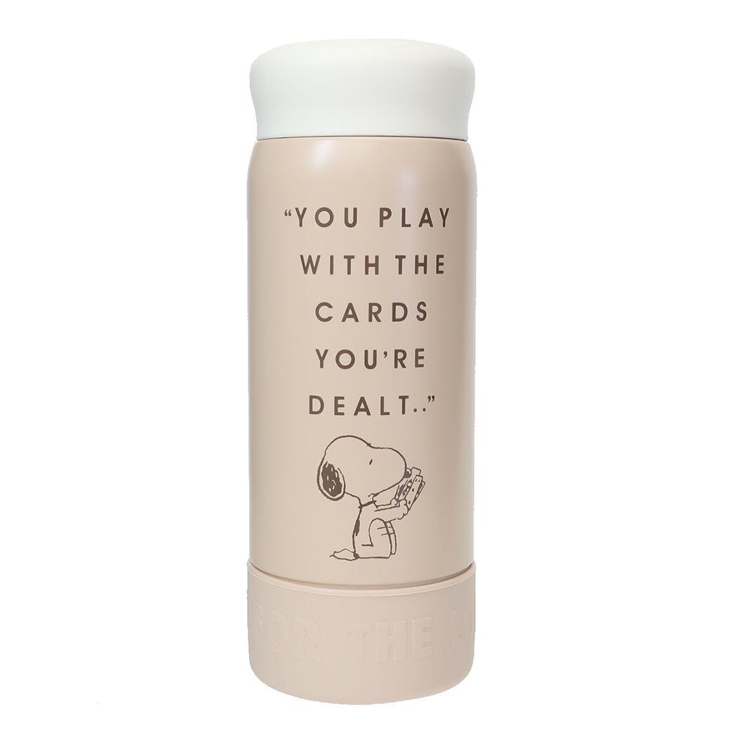 スヌーピー キャラクター 保温保冷水筒 底カバー付きステンレスボトル 400ml トランプゲーム ピーナッツ