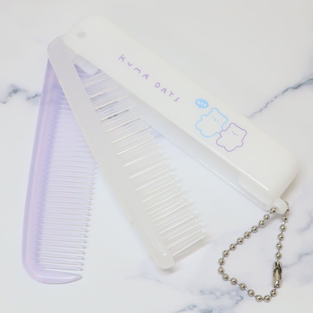 折りたたみブラシ&コーム COLOR DAYS ヘアブラシ カミオジャパン KUMA DAYS