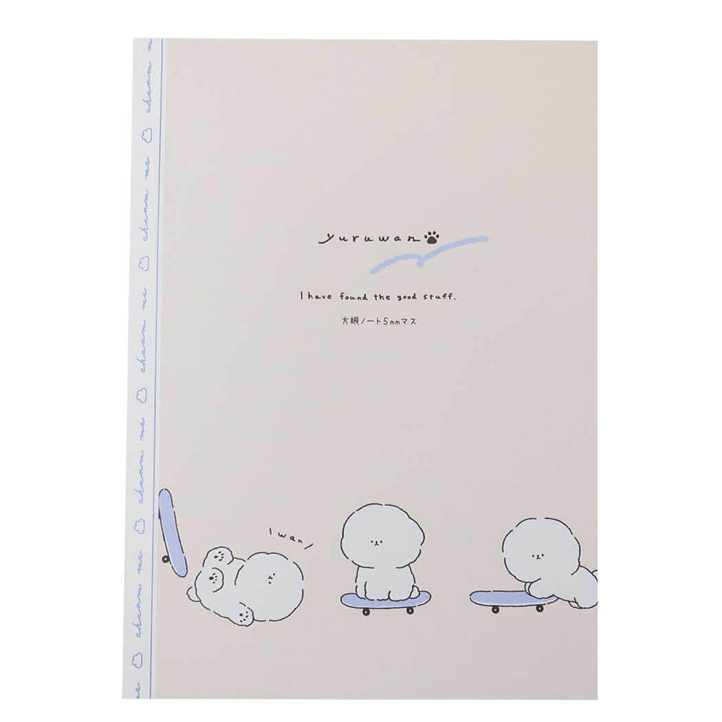 方眼ノート ロゴテープB5方眼ノート YURUWAN スケボー