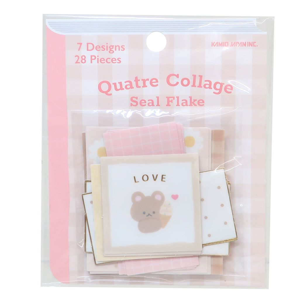 フレークシール QUATRE COLLAGEシールフレーク ベージュクマ