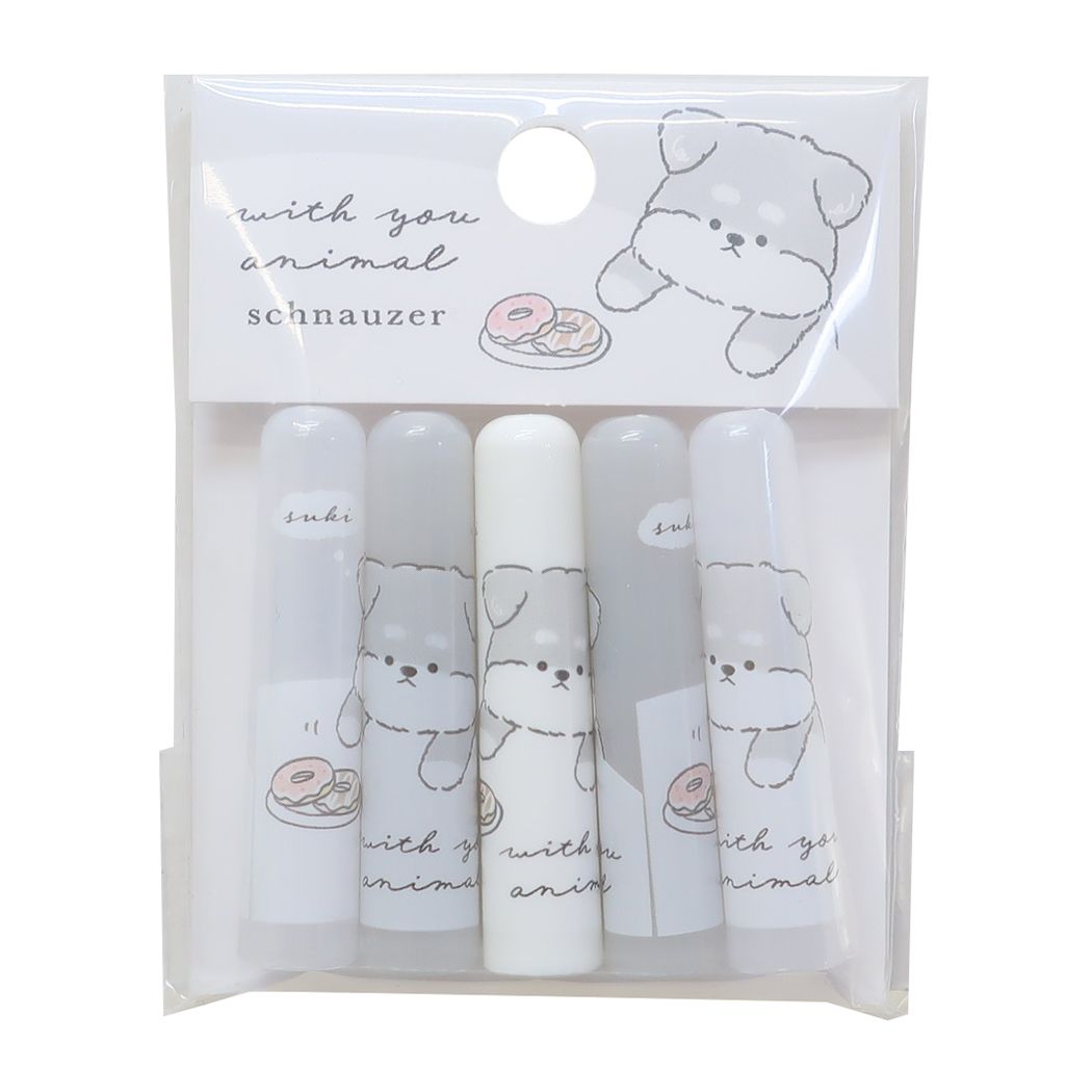 鉛筆キャップ WITH YOU ANIMAL えんぴつカバー5本セット シュナウザー