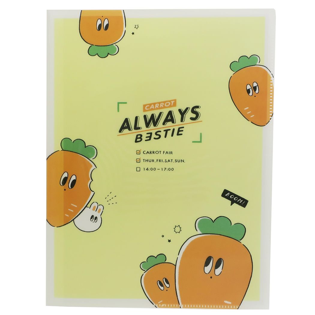 クリアファイル A4 10ポケット グッズ CARROT FAIR ポケット ファイル アップ 新学期 準備 ステーショナリー カミオジャパンセール