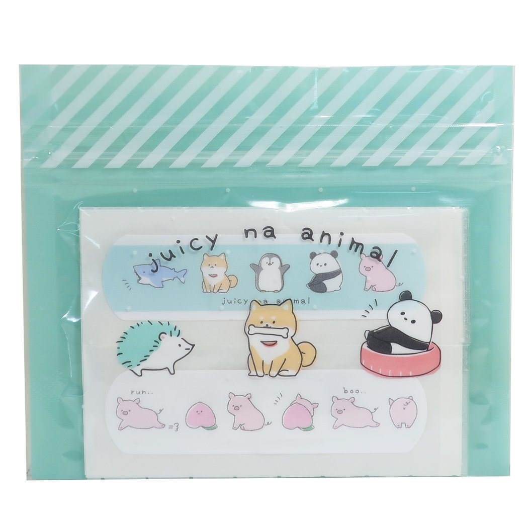 絆創膏 ZIPケース入り ばんそうこう ジューシーなアニマル カミオジャパン 5柄計10枚入り プレゼント 男の子 女の子 ギフト