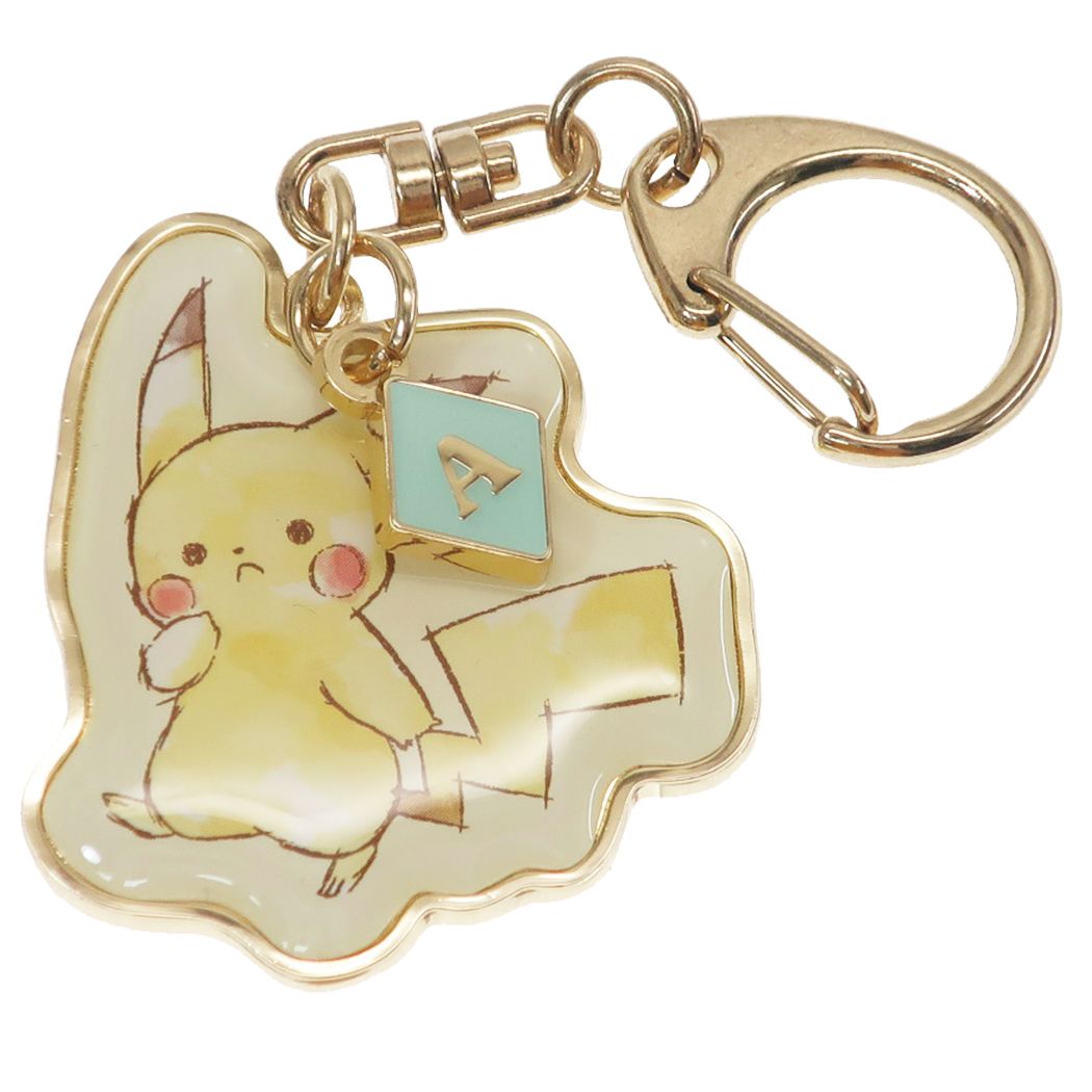ポケモン イニシャル メタル キーホルダー キーリング ピカチュウ アルファベット A ポケットモンスター カミオジャパン プレゼント