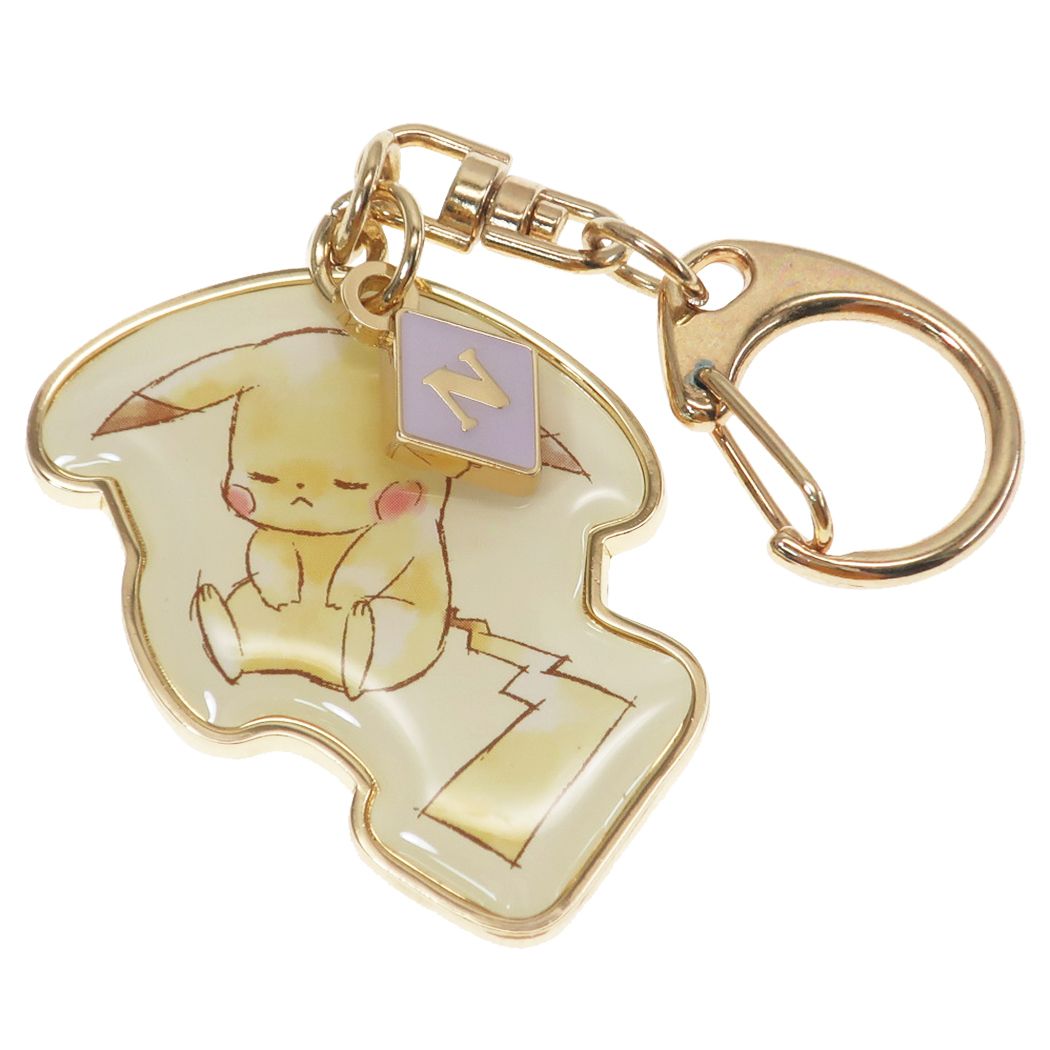 ポケモン キーリング ポケットモンスター イニシャル メタル キーホルダー キャラクター ピカチュウ アルファベット N プレゼント