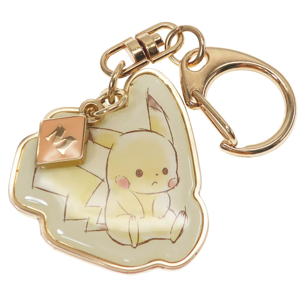 ポケモン グッズ イニシャル メタル キーホルダー キャラクター キーリング ピカチュウ アルファベット M ポケットモンスター プレゼント