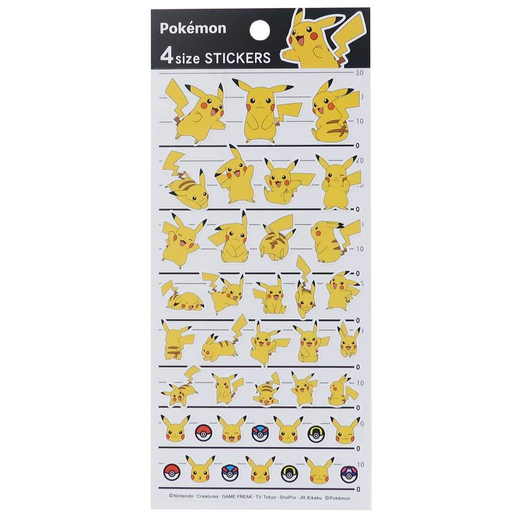 ポケモン 4サイズ ステッカー シールシート ピカチュウ ポケットモンスター カミオジャパン 手帳デコ かわいい プレゼント 男の子