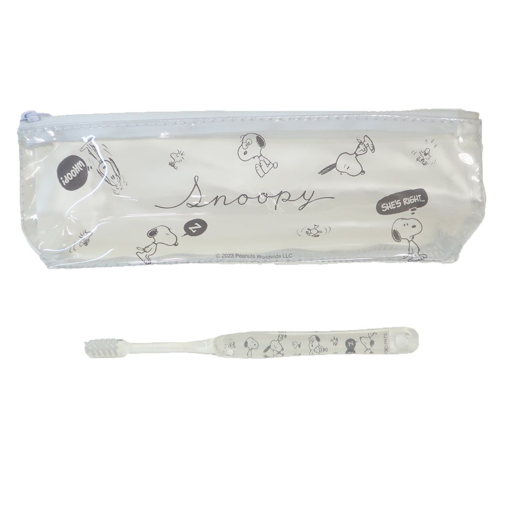 スヌーピー 歯磨きセット ポーチ入りハミガキセット ちらし ピーナッツ カミオジャパン