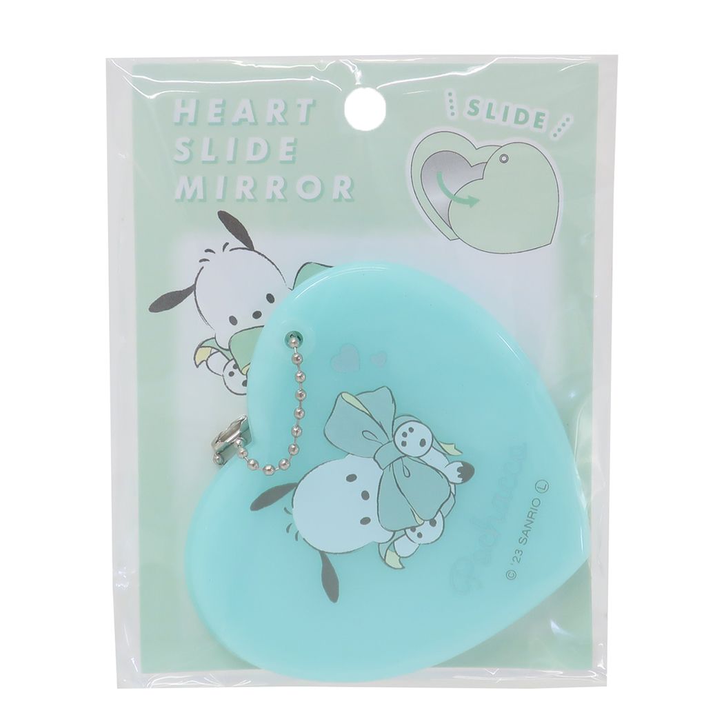 ポチャッコ 手鏡 ハートスライドミラー ミント サンリオ カミオジャパン