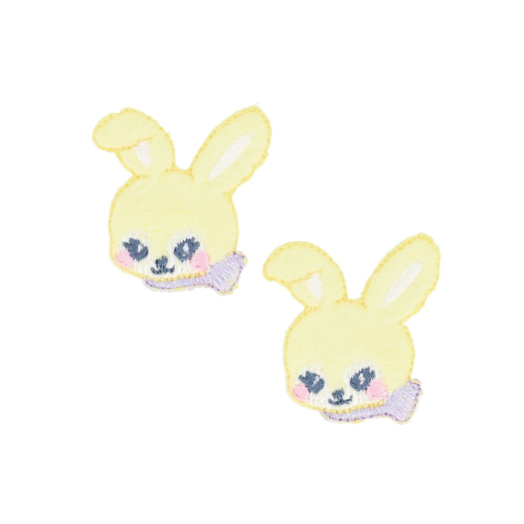 ワッペン シール&アイロン接着ファーミニワッペン 2枚セット うさぎ 新入学
