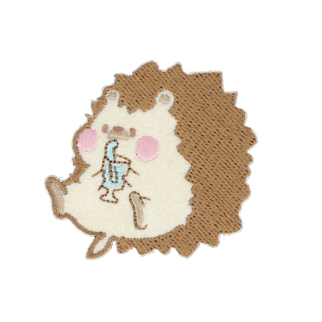 ワッペン ぽちゃっとアニマル シール&アイロン接着ワッペン ハリネズミ 新入学 手芸用品 シール アレンジ