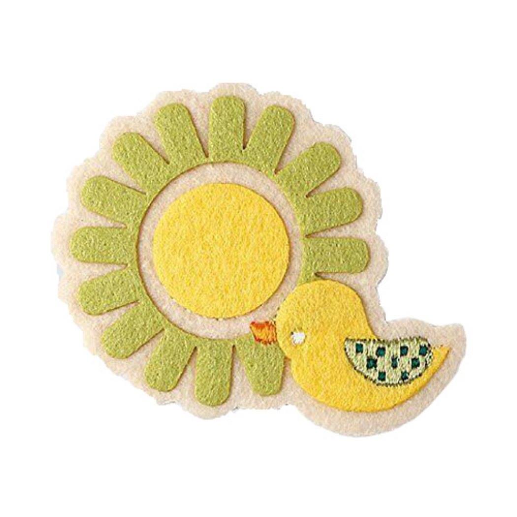 ワッペン プティデポーム フェルト 立体ワッペン puti de pome ハッピーフラワ- 手芸用品 アイロン接着 入園 入学 保育園 幼稚園 小学