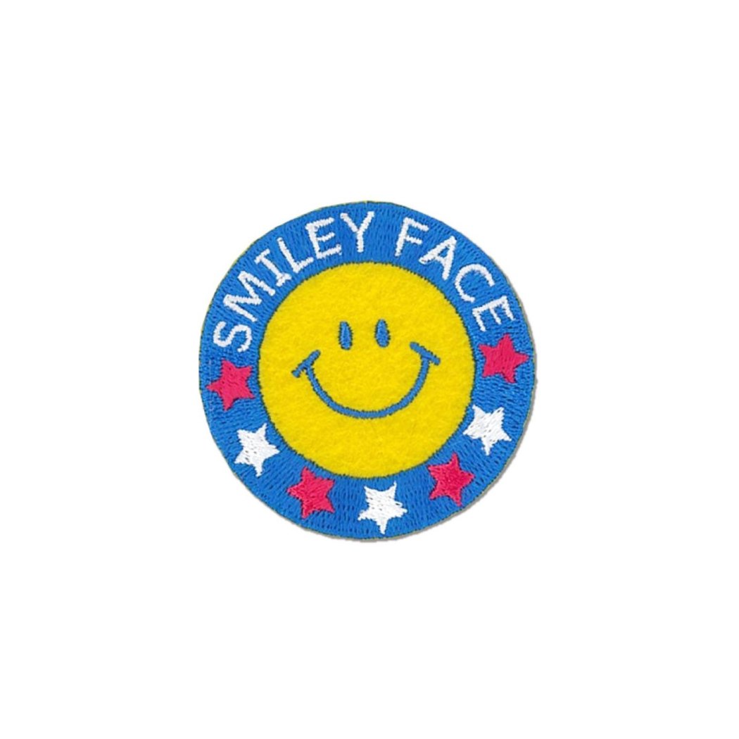 ワッペン スマイリーフェイス シール&アイロン接着 ワッペン Smiley Face スター 手芸用品 アイロンパッチ シール プレゼント