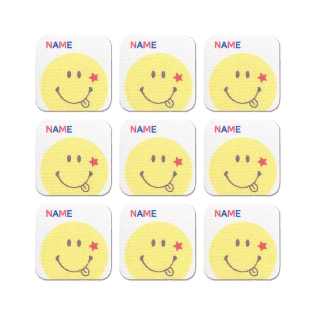 スマイリーフェイス 名前ワッペン シール&アイロン両用 ネームタグ 9枚セット スター Smiley Face 清原 プレゼント