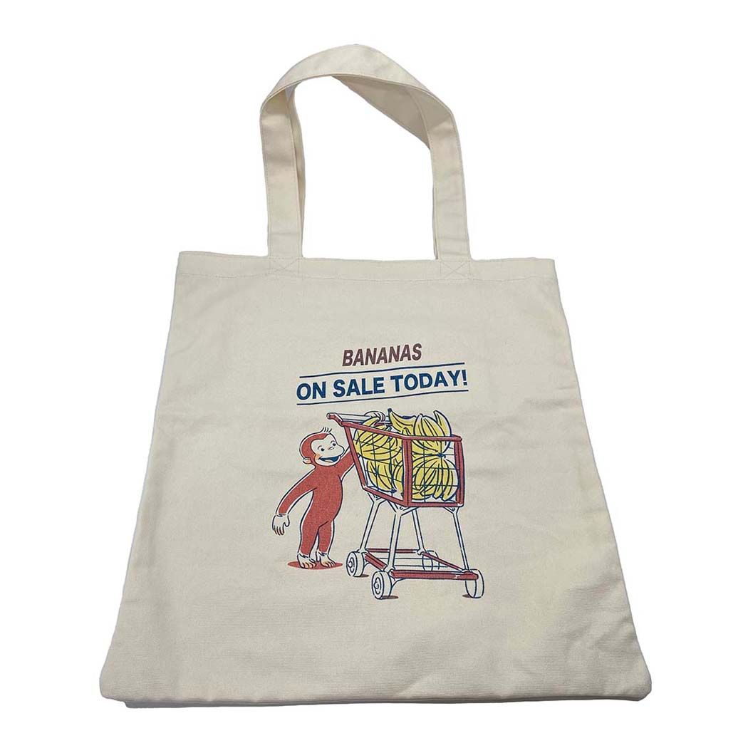 おさるのジョージ 絵本キャラクター トートバッグ A4サイズトート バナナ柄