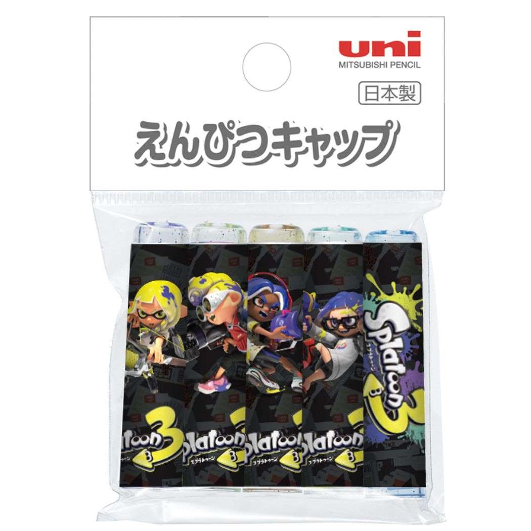 スプラトゥーン3 えんぴつカバー5本セット uni 鉛筆キャップ キャラクター 新入学 プレゼント 男の子 女の子 ギフト