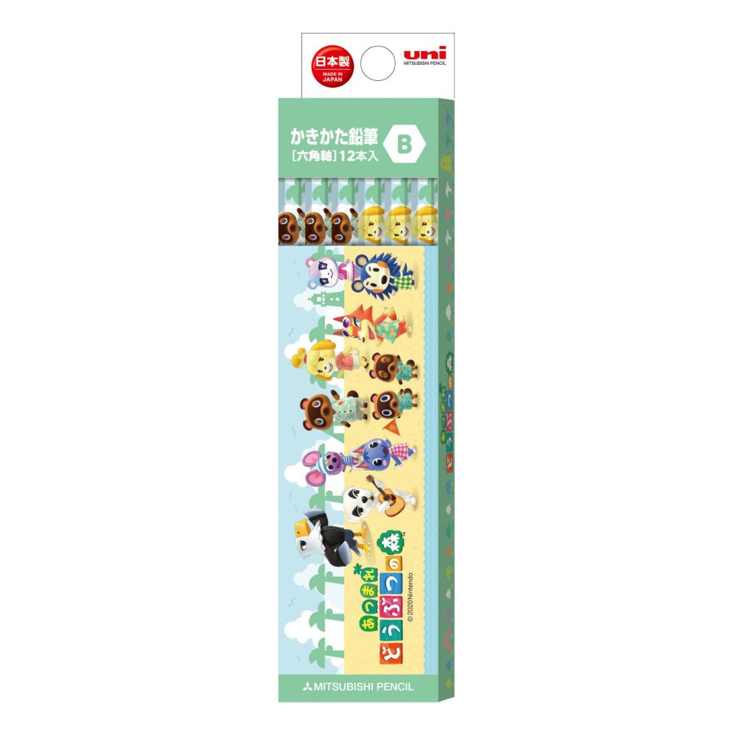 六角軸 えんぴつ 12本セット B uni あつまれ どうぶつの森 鉛筆 nintendo 通販 新入学 グッズ プレゼント 男の子
