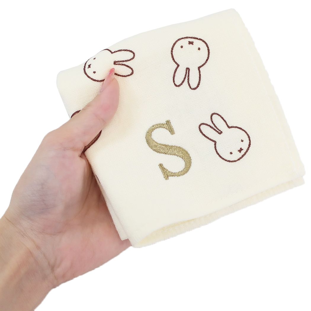 ミッフィー 絵本キャラクター ミニタオル ガーゼイニシャルハンカチ S miffy&boris ディックブルーナ