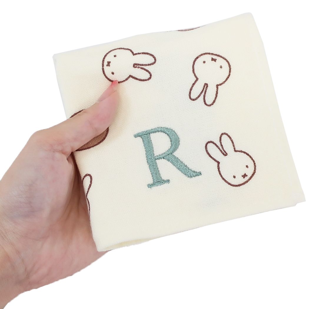 ミッフィー ミニタオル ガーゼイニシャルハンカチ R miffy&boris ディックブルーナ