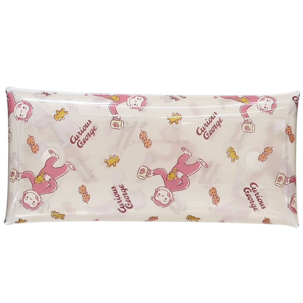 おさるのジョージ 絵本キャラクター ペンポーチ クリアマルチケース クッキー