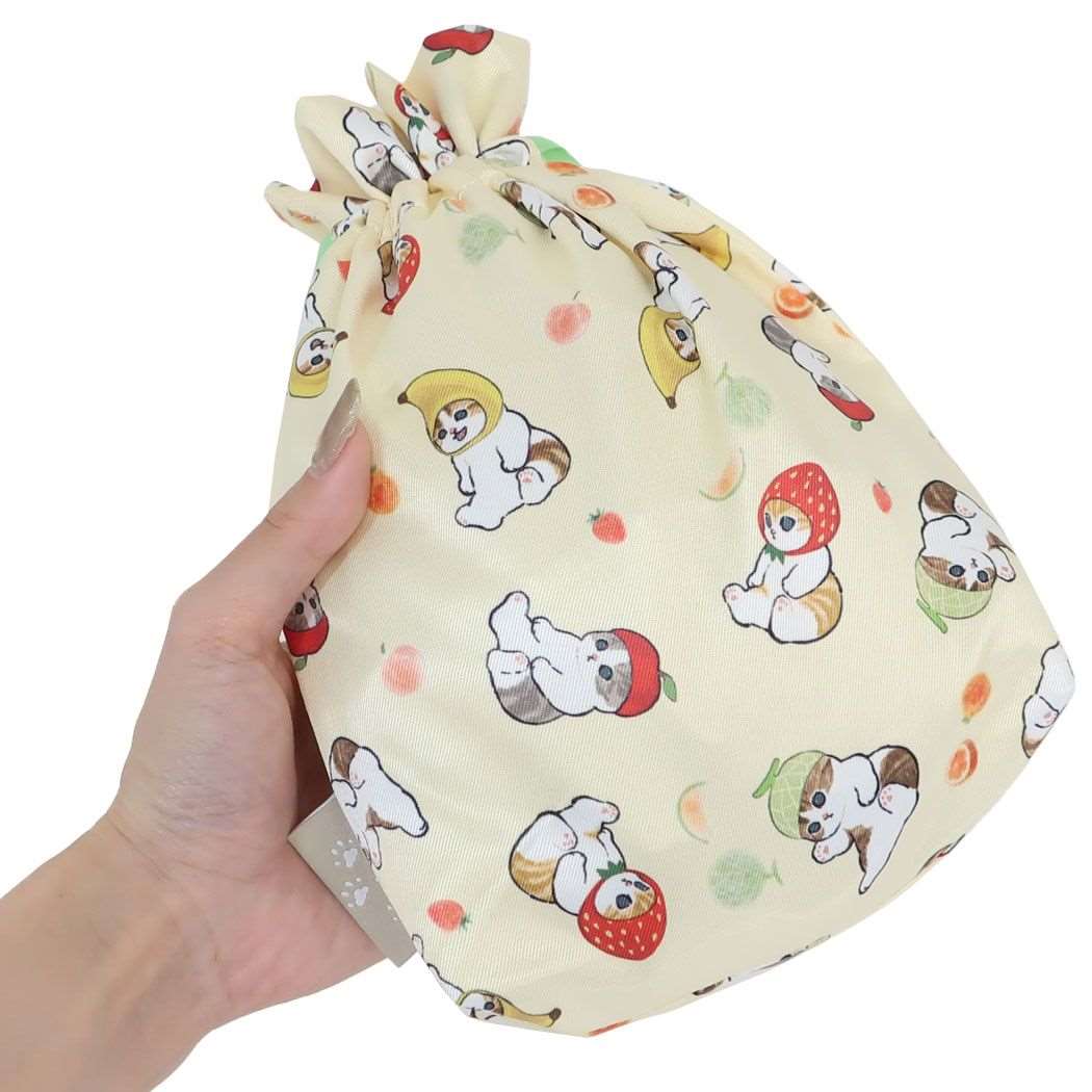 モフサンド mofusand キャラクター 巾着袋 サテンきんちゃくポーチ ふるーつ