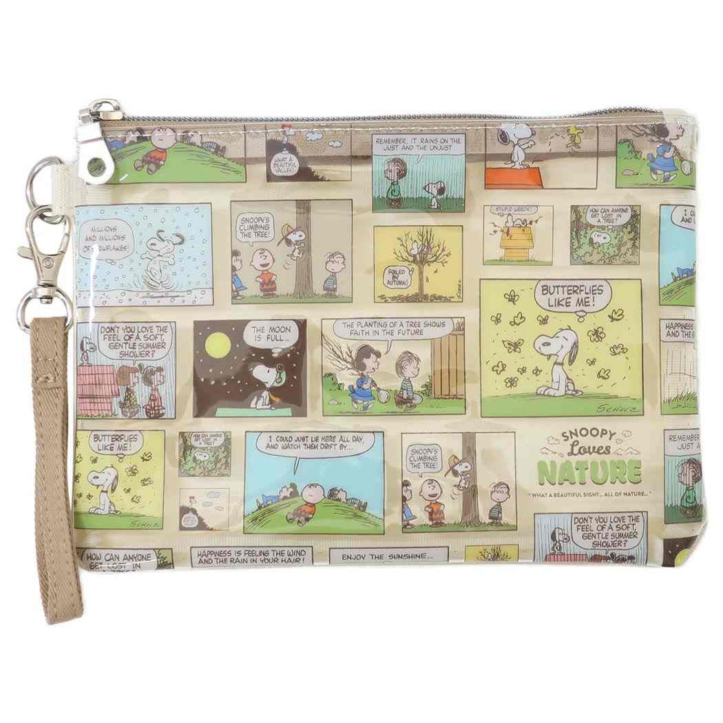 スヌーピー フラットポーチ BE 平ポーチ SNOOPY Lovers NATURE ピーナッツ キャラクター