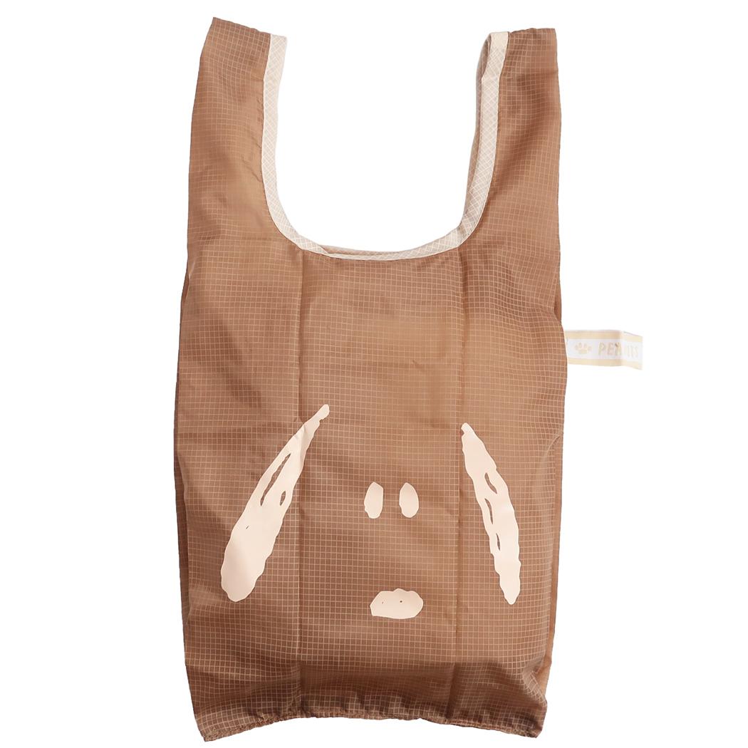 エコバッグ スヌーピー 折りたたみ ショッピングバッグ S ベージュ フェイスアップ ピーナッツ マリモクラフト お買い物かばん かわいい 女の子 女