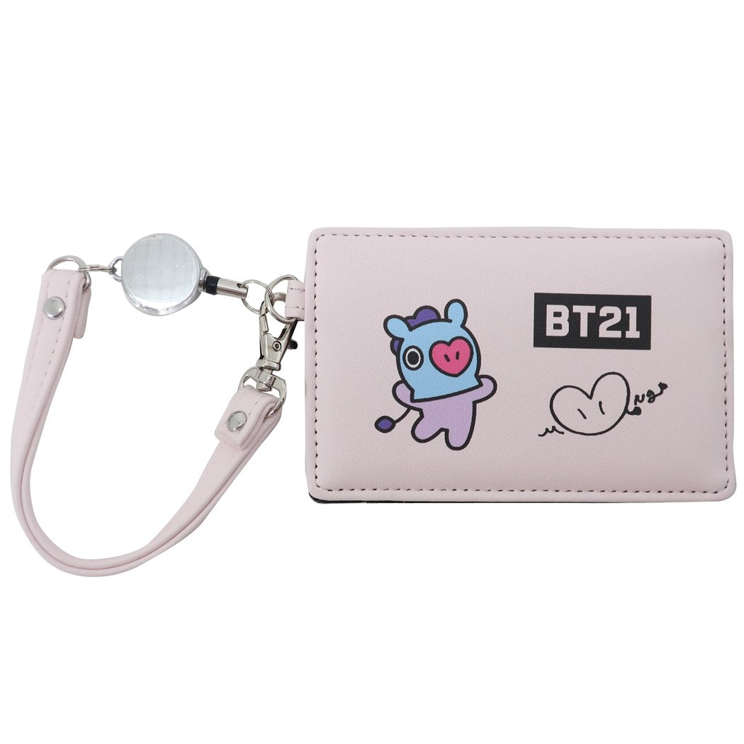 BT21 定期入れ リール付き シングル パスケース MANG LINE FRIENDS 森本本店 プレゼント 男の子 女の