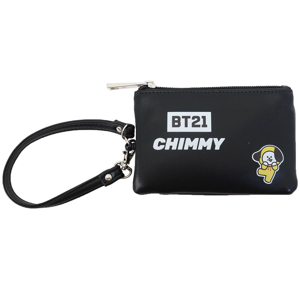 BT21 パスケース付き コインケース 定期入れ & 小銭入れ CHIMMY LINE FRIENDS キャラクター 商品 プレゼント