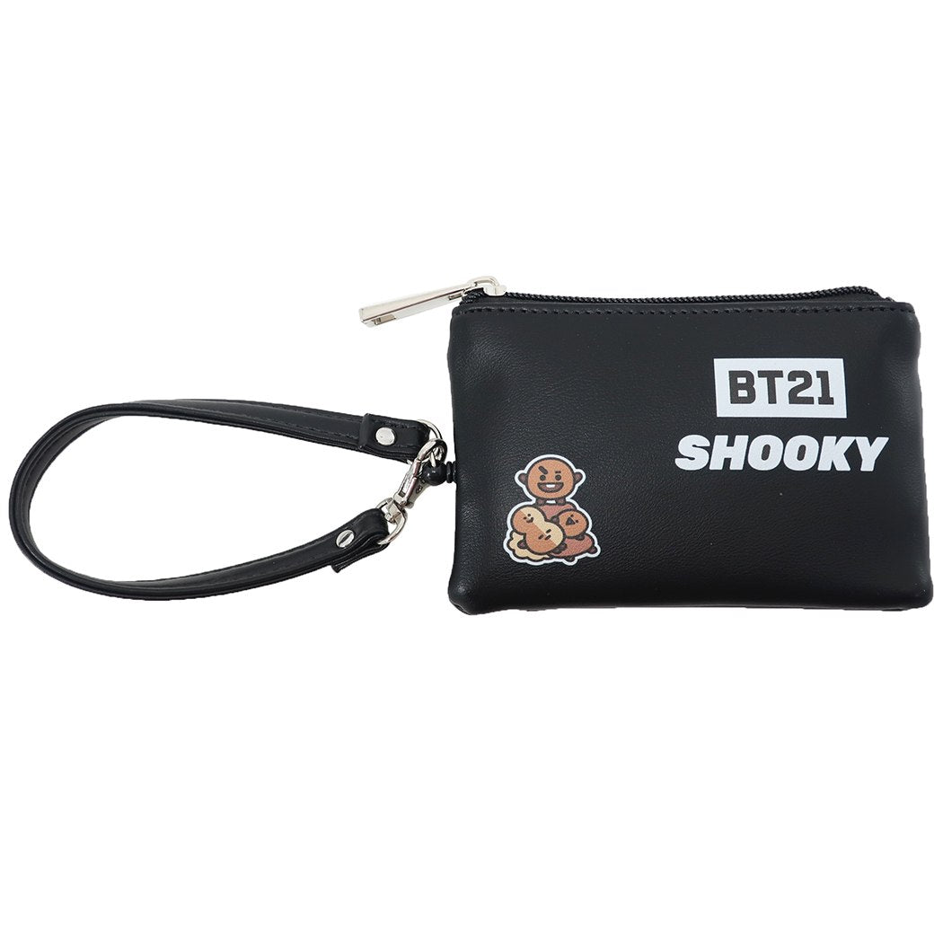 BT21 パスケース付き コインケース 定期入れ & 小銭入れ SHOOKY LINE FRIENDS キャラクター プレゼント 男の