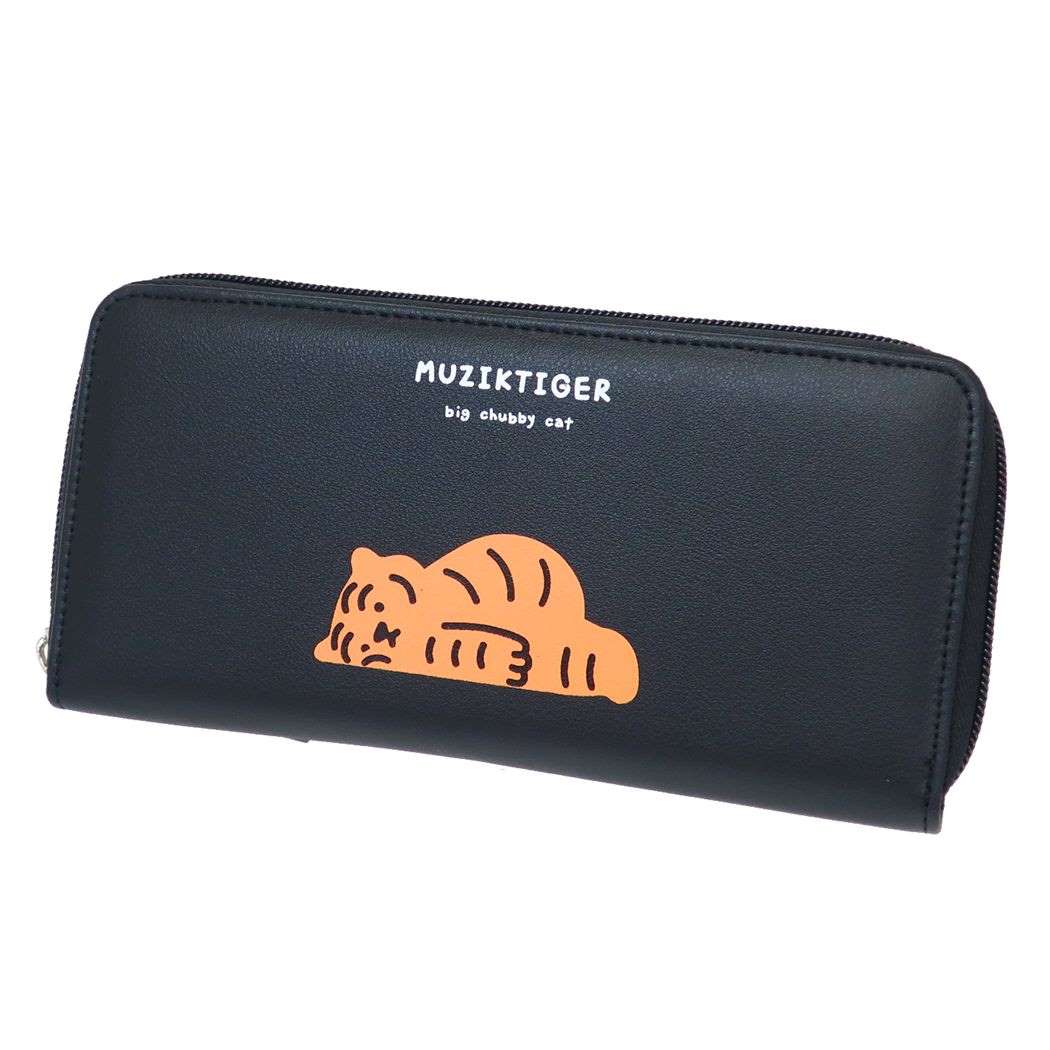 MUZIK TIGER ムジークタイガー かわいい レディース長財布 長財布 ラウンドファスナー BK