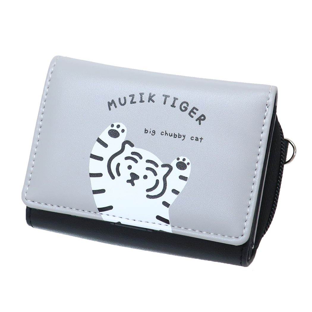 MUZIK TIGER ムジークタイガー コンパクト財布 三つ折り ミニウォレット かわいい GY
