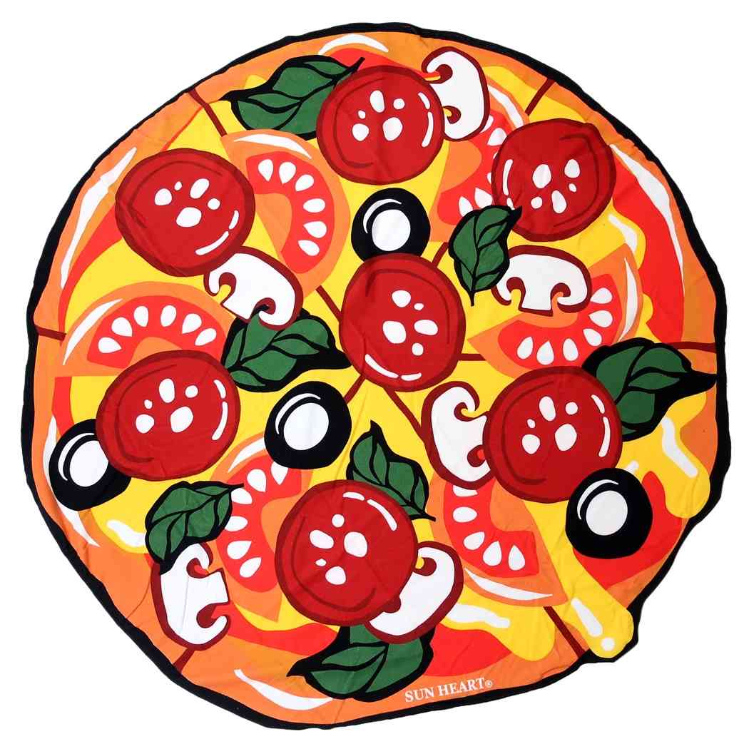 タオルケット シート ダイカット ビーチタオル サラミピザ 約148×148cm 海プール レジャー用品 プレゼント 男の