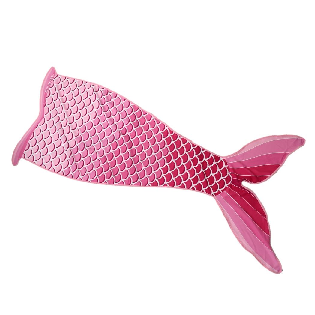 タオルケット シート ダイカット ビーチタオル きらきらマーメイド ピンク 約100×182cm プレゼント 男の子 女の子