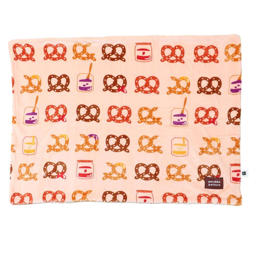 フランネル シープボア ブランケット porukka pattern ポルッカパターン ひざ掛け毛布 丸眞 プレッツェルパターン