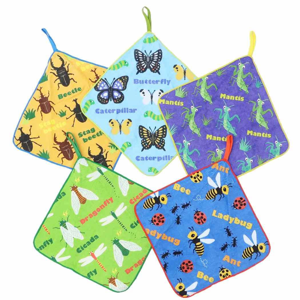 幼稚園ループ付きハンドタオル5枚セット ピッコリーノ ループタオル 丸眞 わくわくインセクト