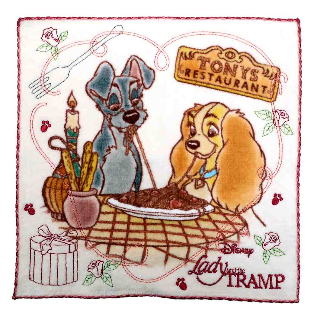わんわん物語 グッズ ミニタオル ディズニー 全面 刺繍 ハンカチタオル ワンダフルデイズ 丸眞 プレゼント 男の子 女の子 ギフト