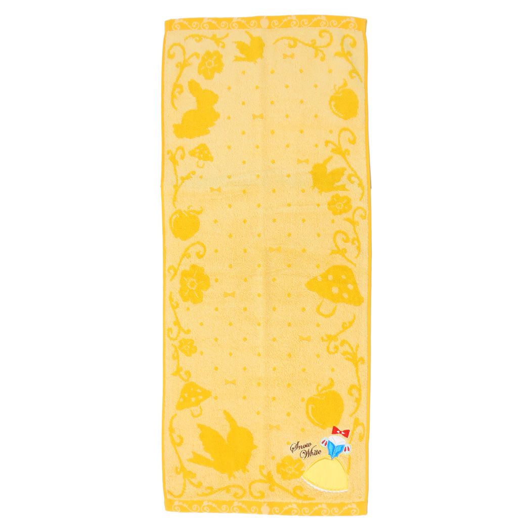 白雪姫 フェイスタオル ジャガードロングタオル キュートイエロードレス ディズニー 丸眞