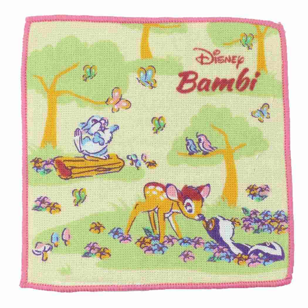 バンビ ディズニー キャラクター ミニ ミニタオル 抗菌防臭 片面ガーゼ まめタオル 森のみんな プレゼント 男の子 女の子 ギフト