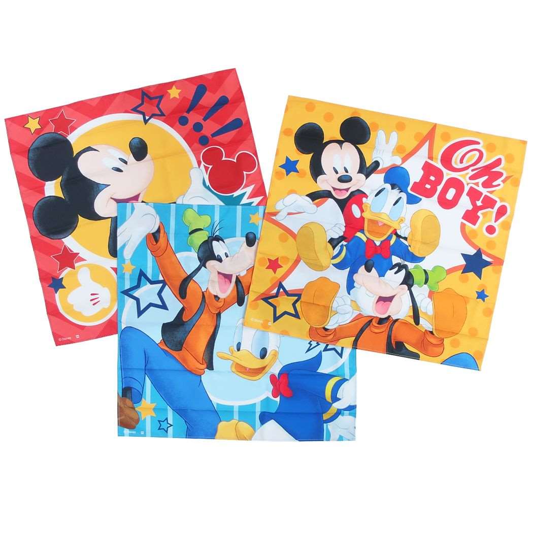 ミッキー&フレンズ グッズ ランチクロス キャラクター ランチーフ3枚セット ハピネスポップ