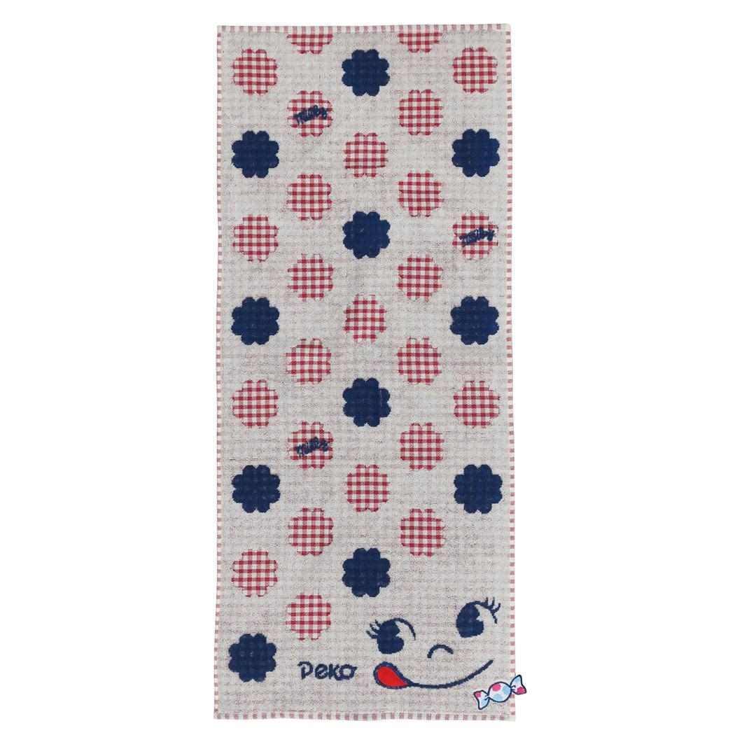 不二家のペコちゃん キャラクター フェイスタオル 抗菌防臭 パイル ジャガード ロングタオル ペコ&ポコ スマイルミルキー 丸眞 プレゼント