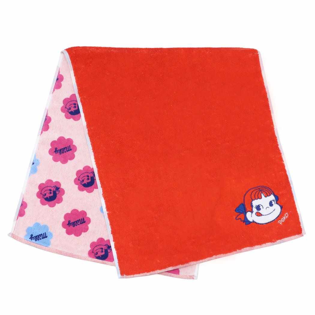 不二家のペコちゃん グッズ フェイスタオル キャラクター ジャガード ロングタオル プレゼント 男の子 女の子 ギフト