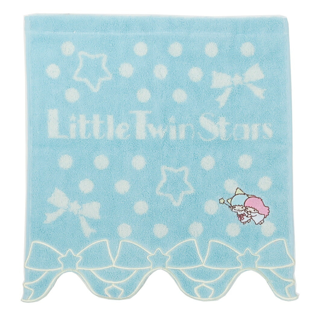 リトルツインスターズ キキ&ララ ハンドタオル ジャガードウォッシュタオル ラブリースター サンリオ 丸眞 34×36cm ギフト雑貨 キャラクター