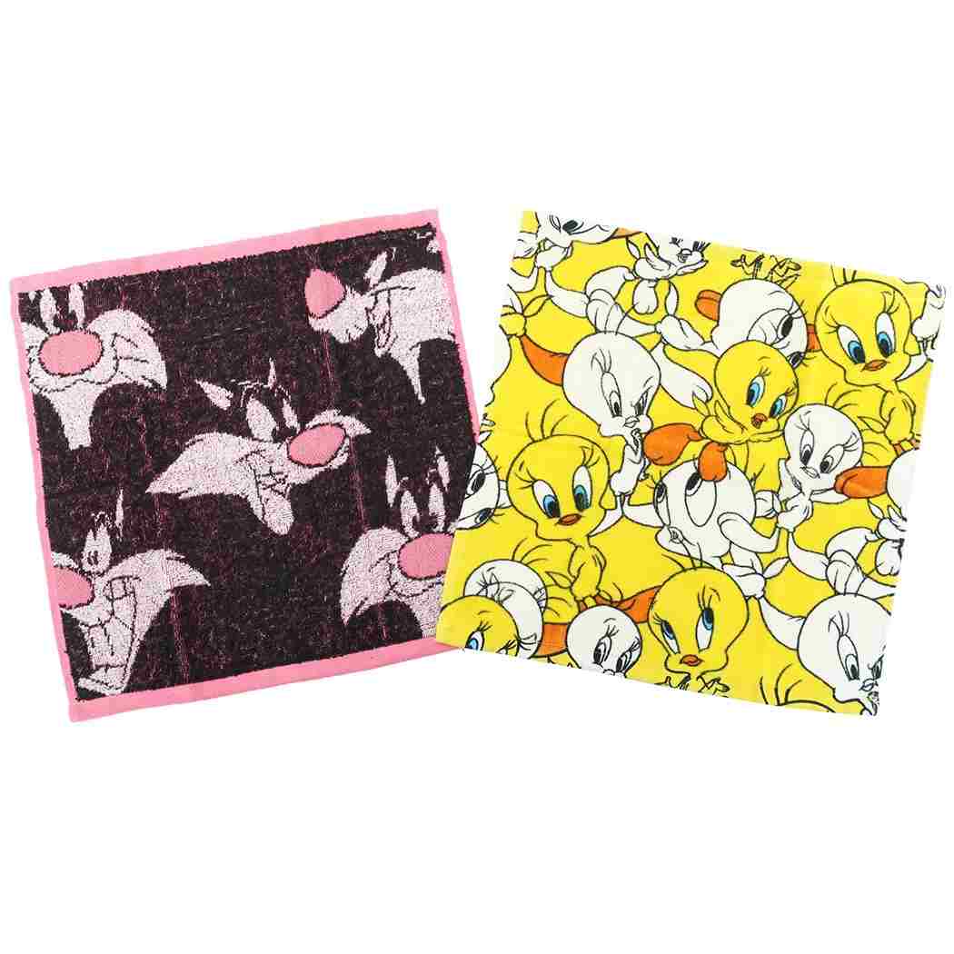 LOONEY TUNES ハンドタオル 抗菌防臭 ウォッシュタオル 2枚セット トゥイーティーミステリー ルーニーテューンズ 丸眞 新生活雑貨