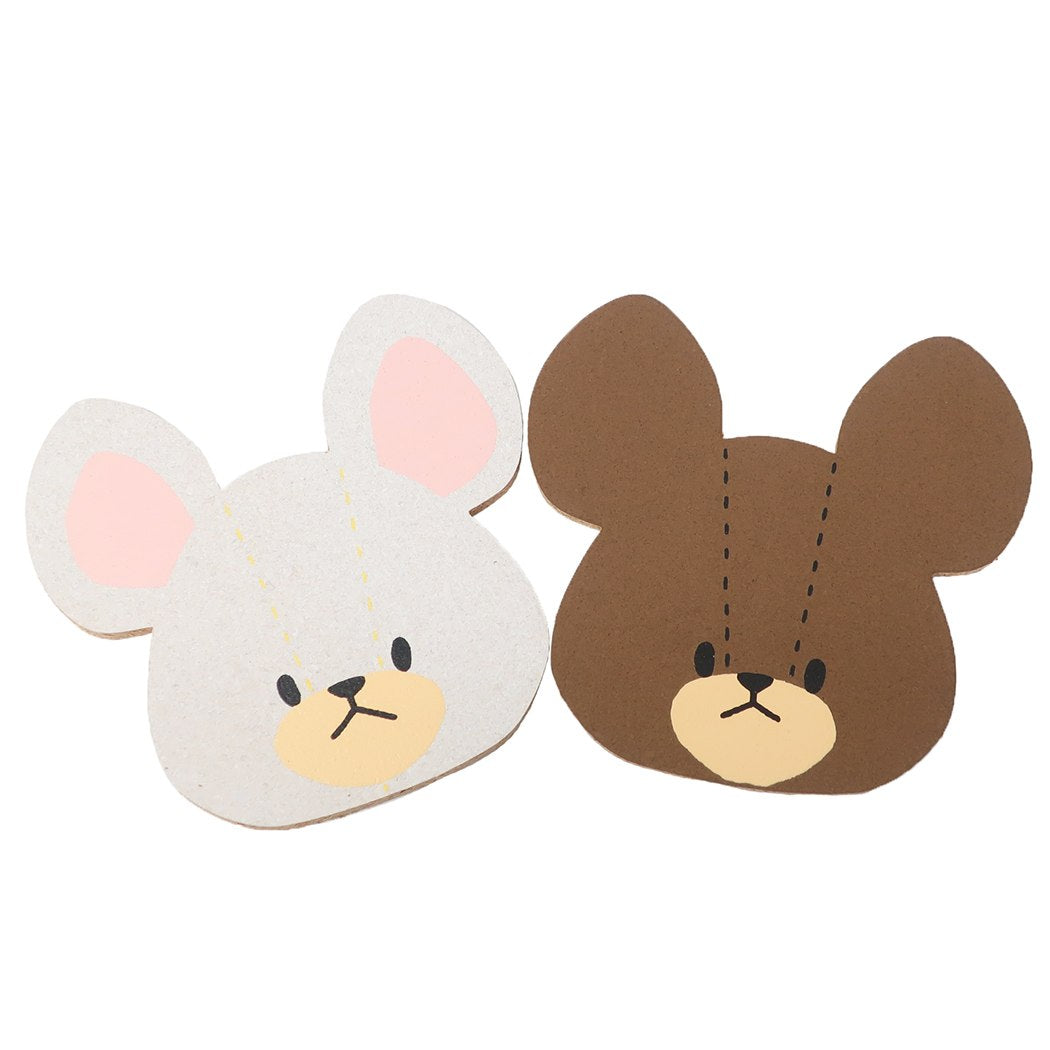 くまのがっこう 絵本キャラクター コースター 2枚セット テーブルウェア なかよしフェイス グッズ プレゼント 男の子 女の子 ギフト