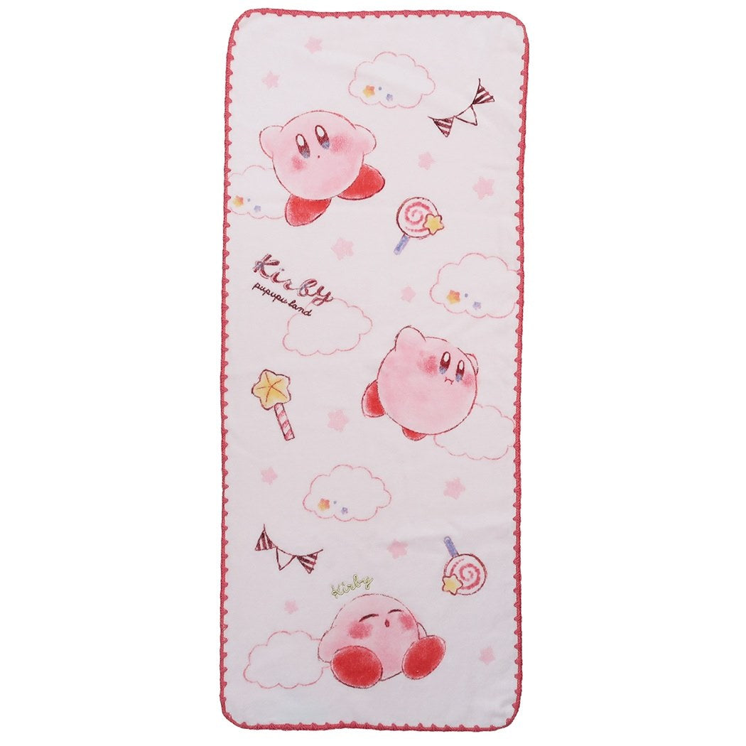 フェイスタオル 星のカービィ ロングタオル コットンキャンディ 雲とカービィ nintendo 丸眞 34×80cm プレゼント 男の