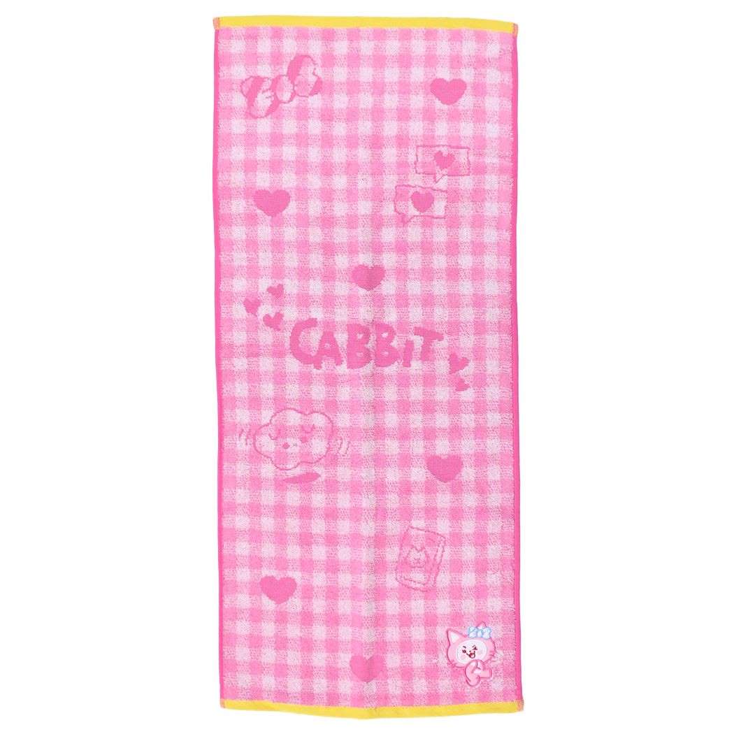 ジャガードロングタオル WDZY フェイスタオル LINE FRIENDS 丸眞 チェック CABBIT