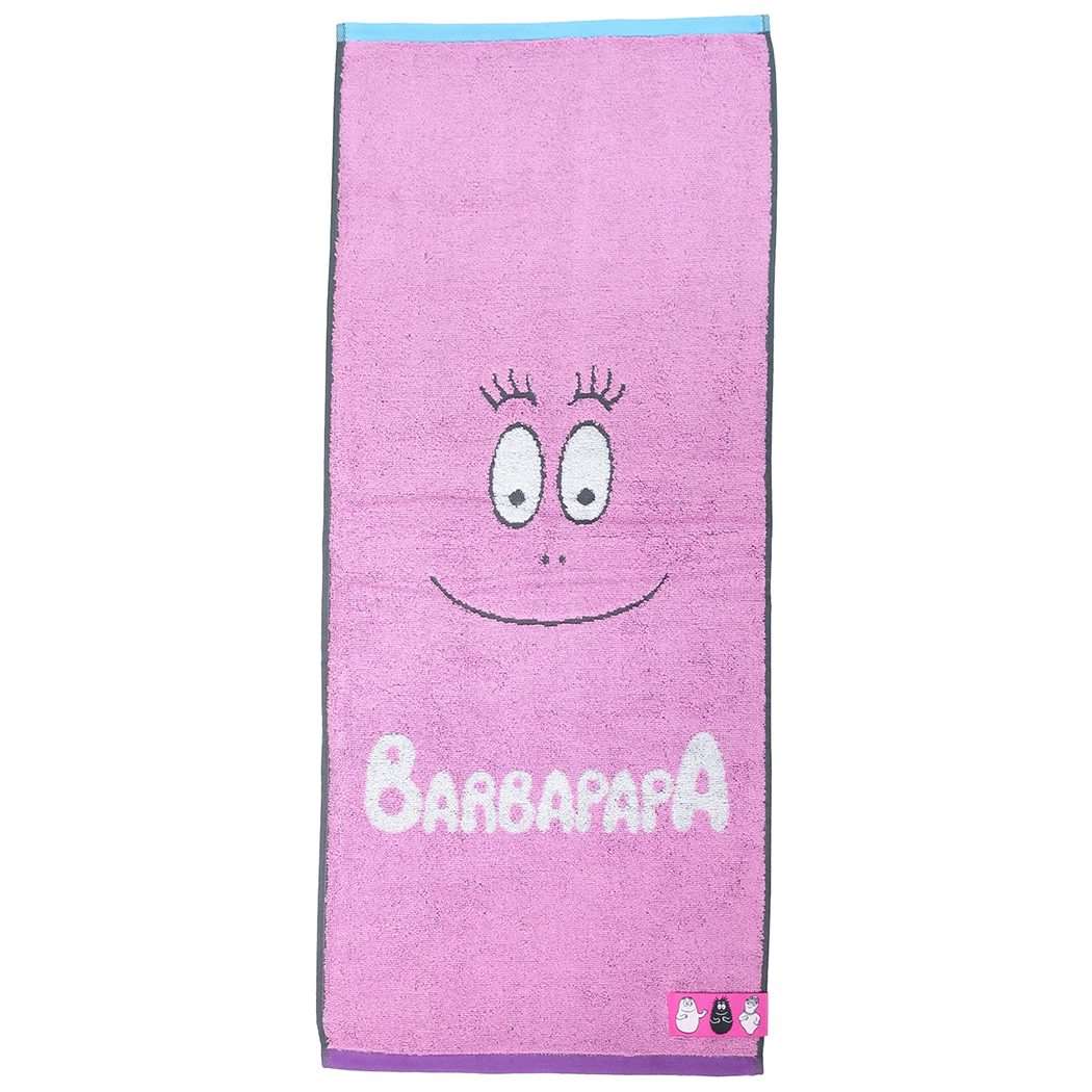 バーバパパ キャラクター フェイスタオル ジャガード ロングタオル BARBAPAPA ピンク グッズ プレゼント 男の子 女の子 ギ