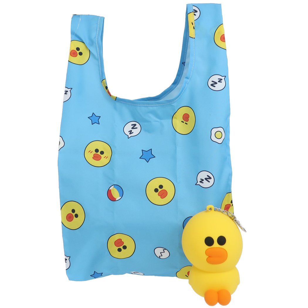 エコバッグ LINE FRIENDS ラバーケース付き ショッピングバッグ サリー LINEスタンプ 丸眞 プレゼント 男の子 女の子